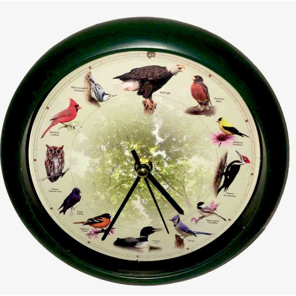 Limited Edition 20th Anniversary Singing Birds Battery Operated Wall Clock, 8"